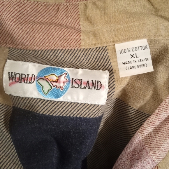 World Island Plaid Long Sleeve Casual Button Down Shirt Size XL - Picture 4 of 4